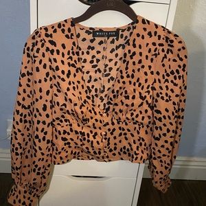 White Fox snatched long sleeve blouse